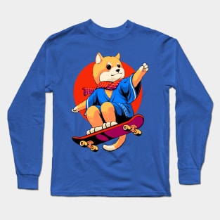 shiba inu skateboard Long Sleeve T-Shirt